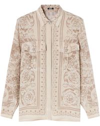 Versace - Camisa en crepé de china con estampado Barocco - Lyst