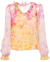 Twinset - Floral-Print Georgette Blouse - Lyst