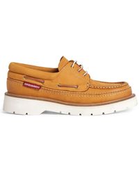DSquared² - Lace-Up Leather Boat Shoes - Lyst