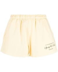 Sporty & Rich - Logo-print Cotton Mini Shorts - Lyst