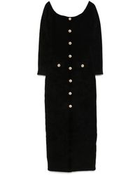 Self-Portrait - Chenille Gebreide Maxi-Jurk - Lyst