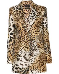 Roberto Cavalli - Jaguar Skin-print Silk Blazer - Lyst