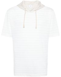 Eleventy - Striped Hooded T-shirt - Lyst