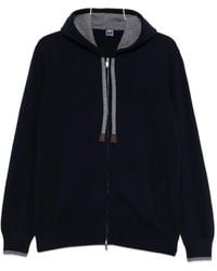 Fedeli - Davis Zip-Up Drawstring Knitted Hoodie - Lyst