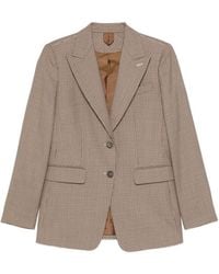 Max Mara - Caro Houndstooth-Pattern Tailored Jacket - Lyst