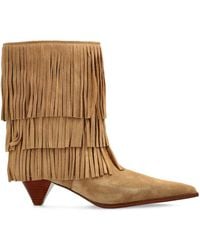 MICHAEL Michael Kors - 50Mm Fringe-Panel Suede Boots - Lyst