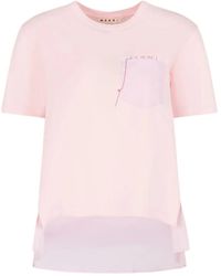 Marni - Katoenen T-Shirt Met Geborduurd Logo - Lyst