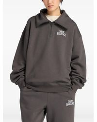 New Balance - Sweat Brodé Trackside À Col Zippé - Lyst