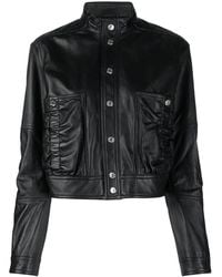 DSquared² - Cropped Leather Jacket - Lyst