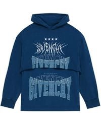 Givenchy - Logo-Print Layered Cotton Hoodie - Lyst