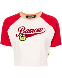 Barrow - Flocked-logo Cotton T-shirt - Lyst