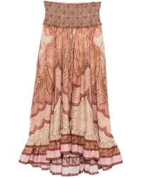Zimmermann - Wanderlust Midi-Rok Met Paisley-Print - Lyst