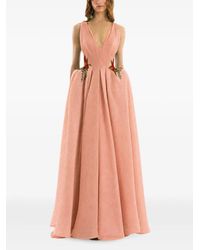 Gemy Maalouf - Embroidered Plunging V-Neck Gown - Lyst