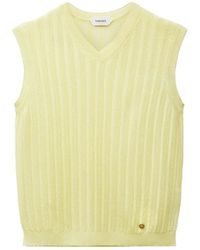 Versace - Viscose Mesh Ribbed Knit Top - Lyst
