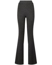 Alberta Ferretti - Ribbed-Knit Flared Trousers - Lyst