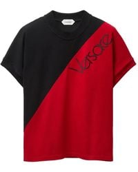 Versace - T-Shirt Con Design Color-Block - Lyst