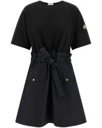 Moncler - Cotton Blend Short Dress - Lyst