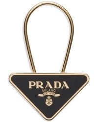 Prada - Triangle-Logo Keyring - Lyst