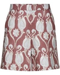 Valentino Garavani - Metamorphos Tulips-Print Linen Bermuda Shorts - Lyst