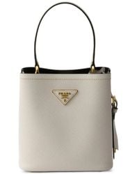 Prada - Panier Mini Saffiano Leather Bag - Lyst