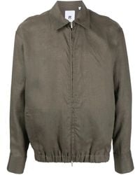 PT Torino - Zip-Up Linen Shirt Jacket - Lyst
