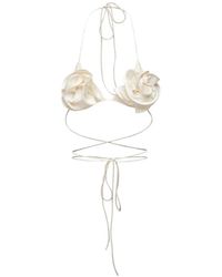 Magda Butrym - Floral-Applique Halterneck Bikini Top - Lyst