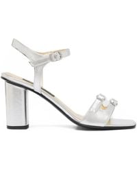 CAREL PARIS - Triple-Strap Block-Heel Sandals - Lyst