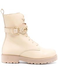 Twin Set - Lace-up Leather Combat Boots - Lyst