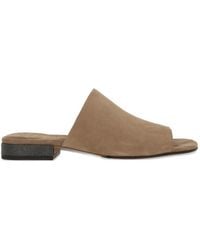 Brunello Cucinelli - Open-Toe Suede Mules - Lyst