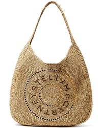 Stella McCartney - Sac Cabas En Raphia À Logo Perforé - Lyst