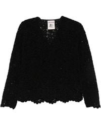 Semicouture - Lace V-Neck Knit - Lyst