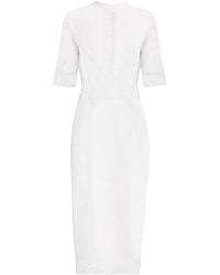 Elie Saab - Lace-Panelled Cady Midi Dress - Lyst