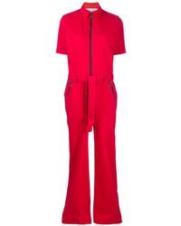 red utility playsuit