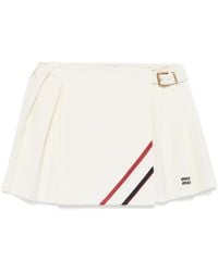 Miu Miu - Falda corta plisada - Lyst