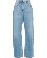 Elisabetta Franchi - Embroidered-logo Straight-leg Jeans - Lyst