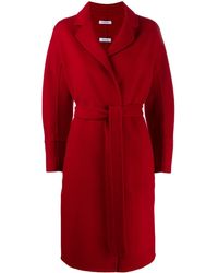 P.A.R.O.S.H. Abrigo midi con cinturón - Rojo