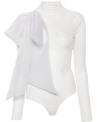 Atu Body Couture - Semi-Sheer Bow-Detail Bodysuit - Lyst