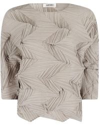 MEIMEIJ - Plissé Chevron-Pattern Blouse - Lyst