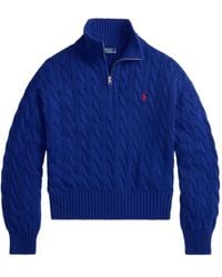 Polo Ralph Lauren - Cable-Knit Quarter-Zip Sweater - Lyst