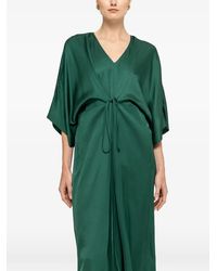 Nissa - Drawstring Viscose Midi Dress - Lyst