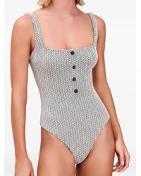 Devon Windsor - Layla Button-Detail Swimsuit - Lyst
