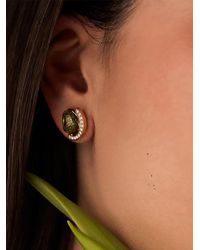 CLARA CHEHAB - Peridot And Diamond Stud Earring - Lyst