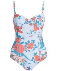 Erdem - Floral-Print Moulded-Cup Swimsuit - Lyst