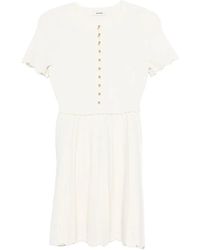 Sandro - Buttoned Scalloped Mini Dress - Lyst