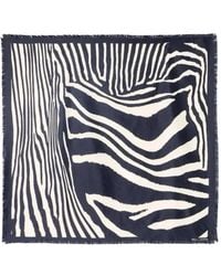 Nili Lotan - Zebra-Print Frayed Silk Scarf - Lyst