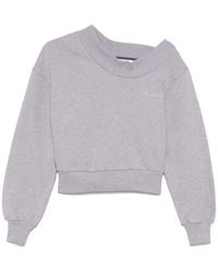 The Attico - Cropped One-Shoulder Sweatshirt - Lyst