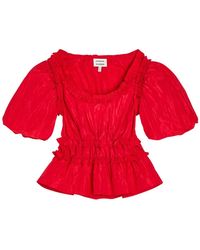 Damson Madder - Blusa Everly Con Maniche A Palloncino - Lyst