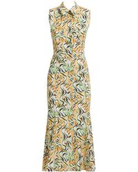 Marni - Floral-Print Cut-Out Midi Shirt Dress - Lyst