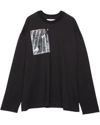 Yoshio Kubo - Top A Maniche Lunghe Con Zip E Tasca - Lyst