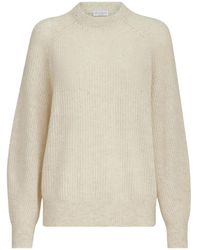 Brunello Cucinelli - Mohair, Cotton And Wool Diamond Yarn English Rib Sweater - Lyst